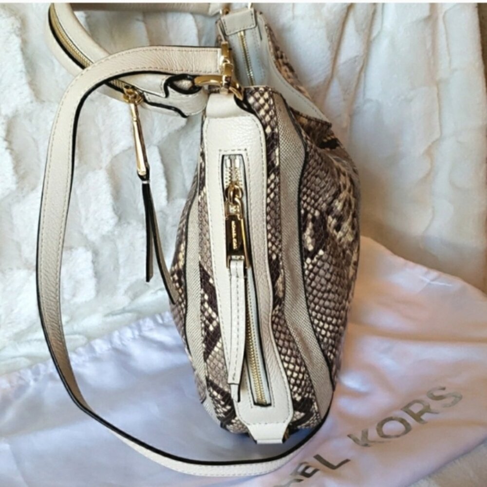 Michael Kors Julia Python Print Convertible Handb… - image 7